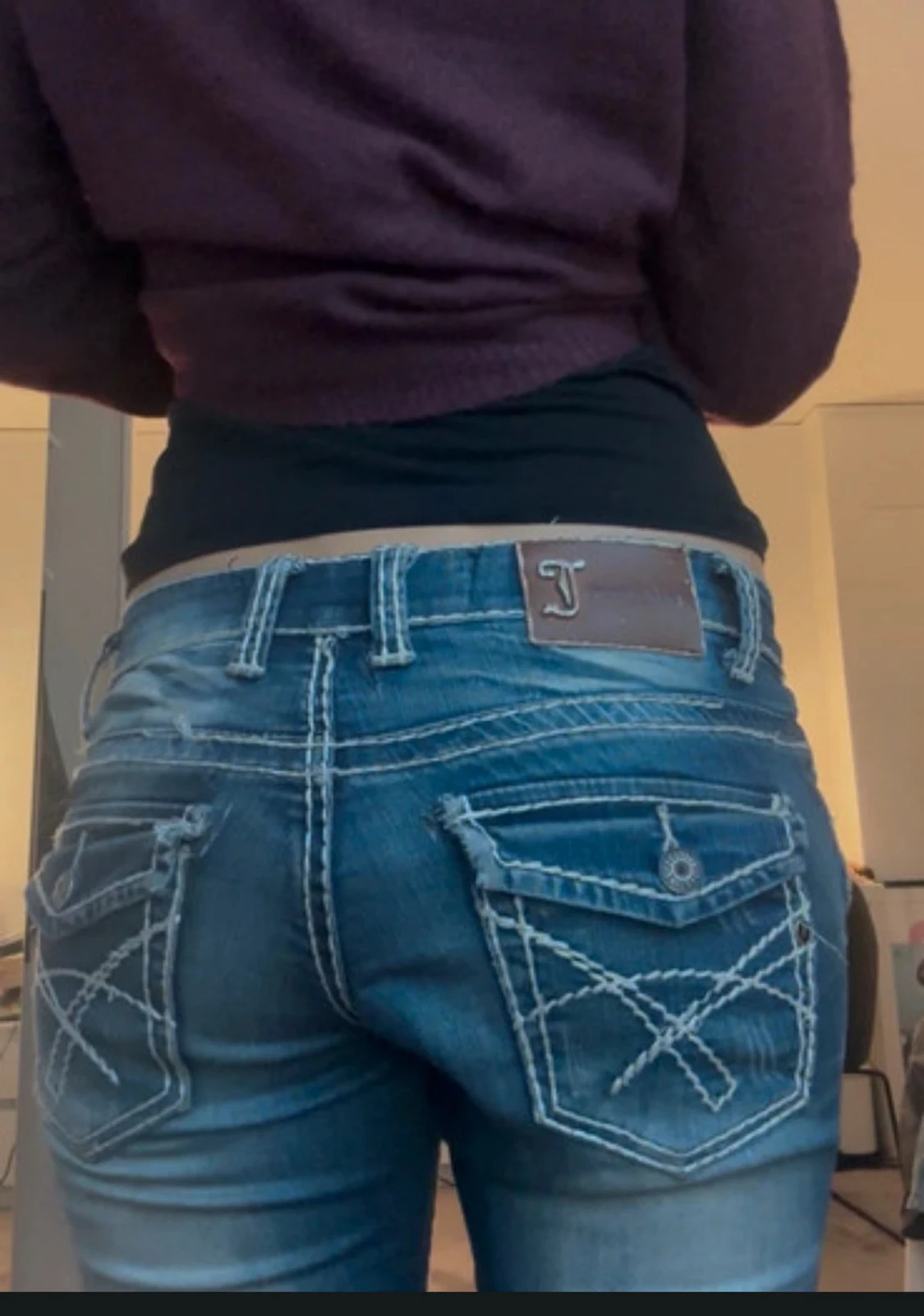 Blå bootcut jeans  - 3