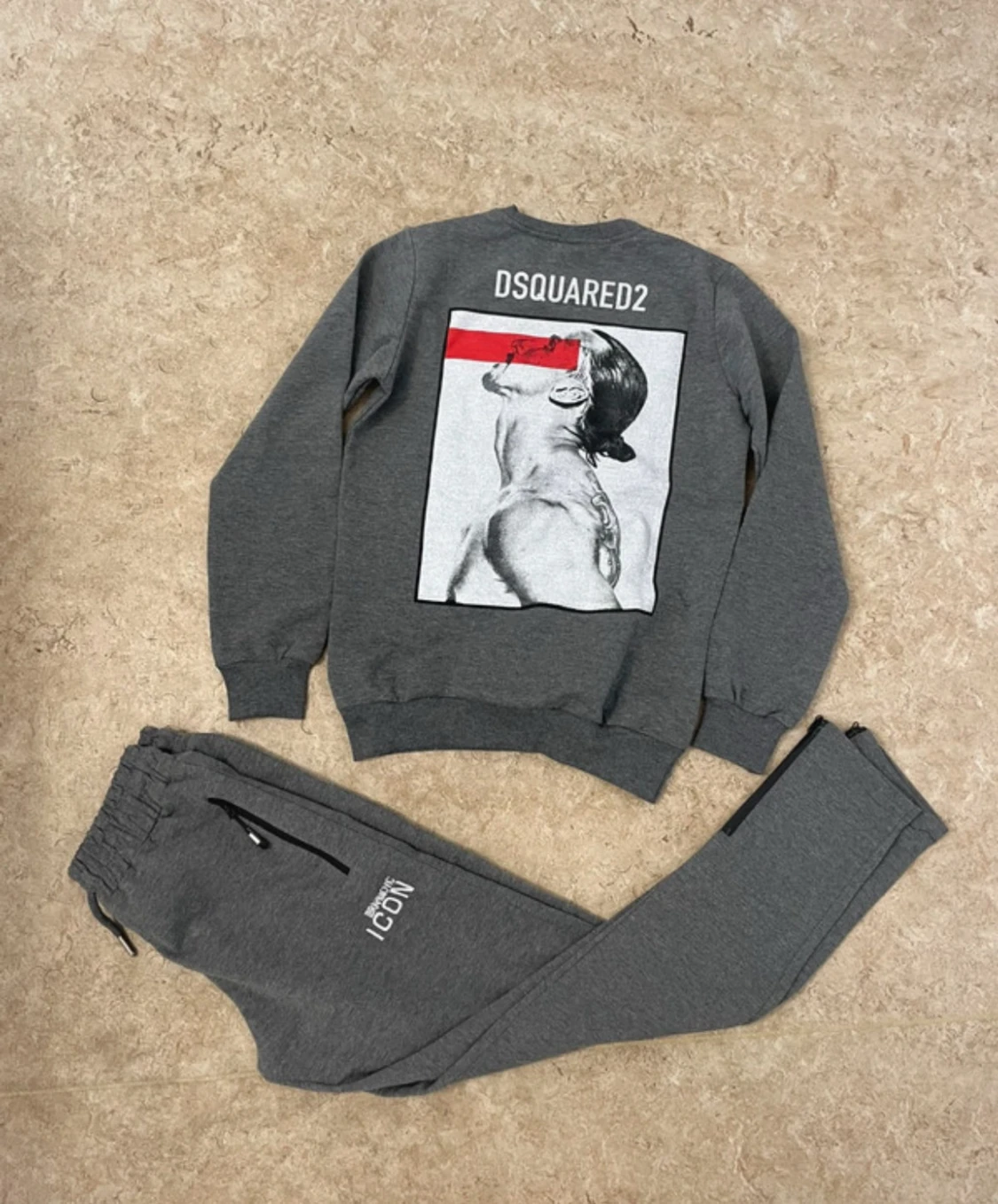 Grå mjukisbyxor DSQUARED2 ICON - 1