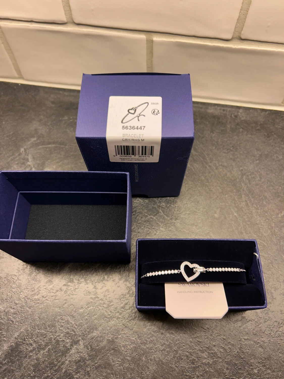 Swarovski silverarmband med hjärta - 1