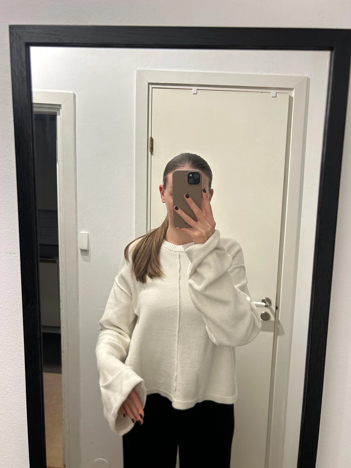 Vit oversized stickad tröja NA-KD - 1