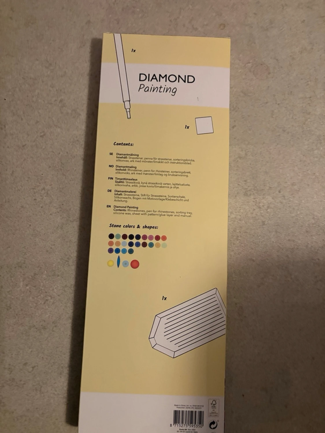 Diamond painting kit med färgglad vargmotiv - 2