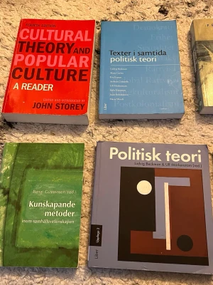 Politik och kön: Feministiska perspektiv på statsvetenskap - Kurslitteratur för global utveckling, statsvetenskap, kultur geografi, antropologi och genusteori.                         Cultural Theory and Popular Culture 200 kr, Texter i smatida politisk teori 300kr, Cities of Tomorrow 130kr, Tretton texter i politisk teori 170 kr, Kunskapande metoder 90kr, politisk teori 200kr, politik och kön 100kr, English Dictionary for students 50kr