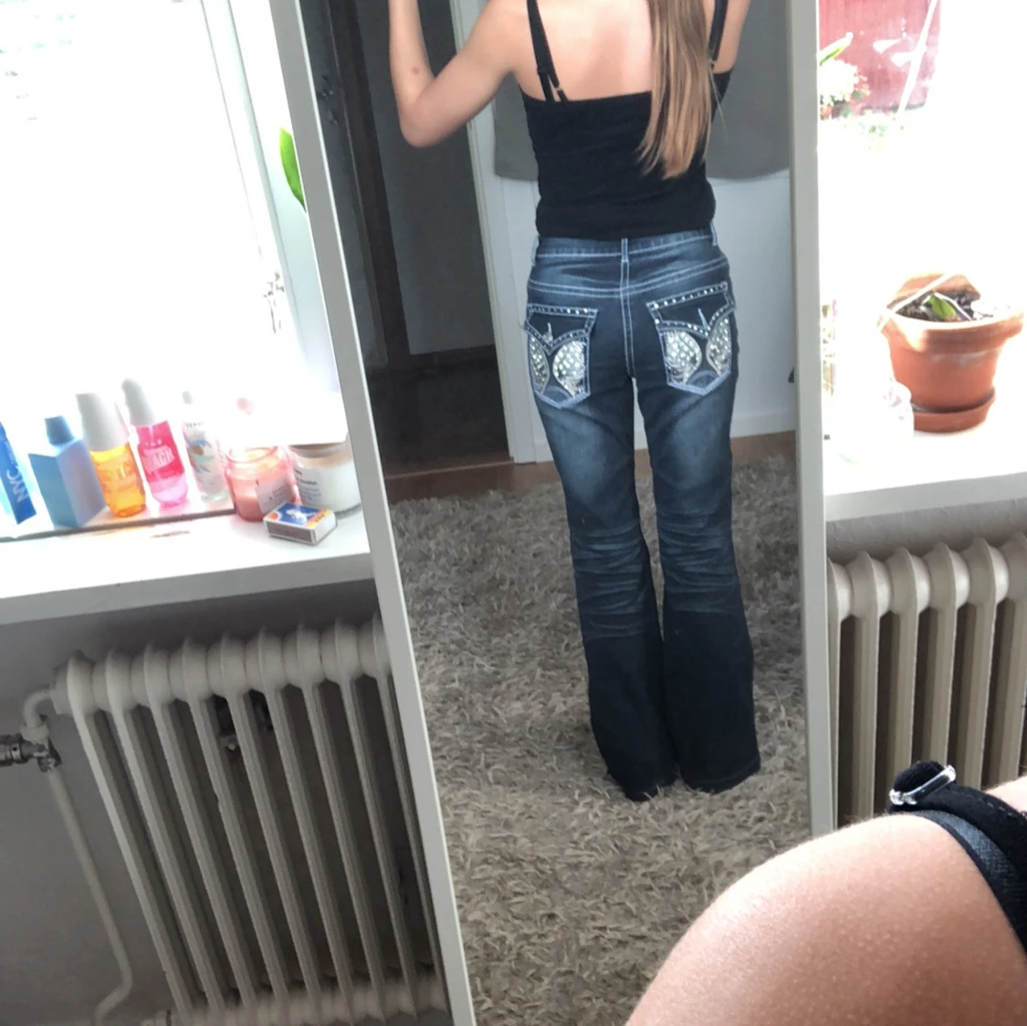 Blå bootcut jeans från Romwe XS - 1