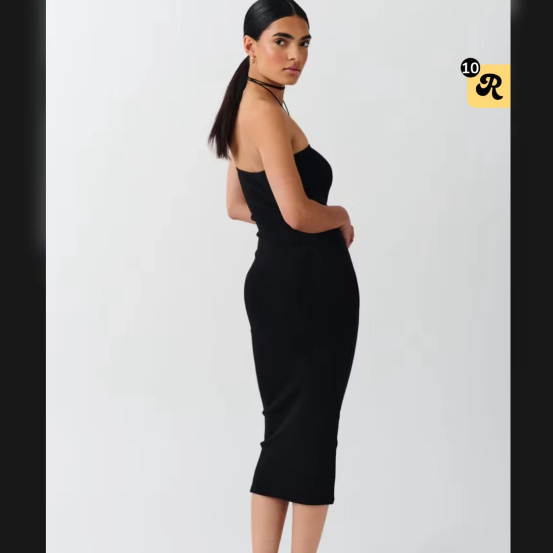 Svart ribbad tubklänning från Gina Tricot  - 1