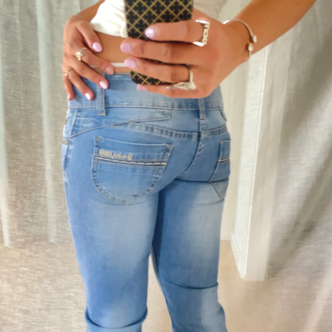 Lågmidjade ljusblå bootcut jeans - 3