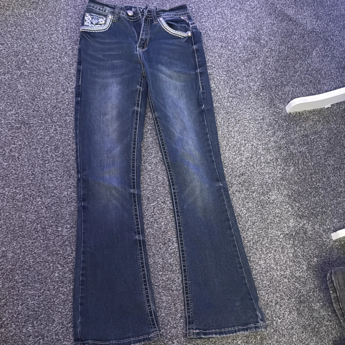 Blå jeans med paljettdetaljer Sexy Couture - 1