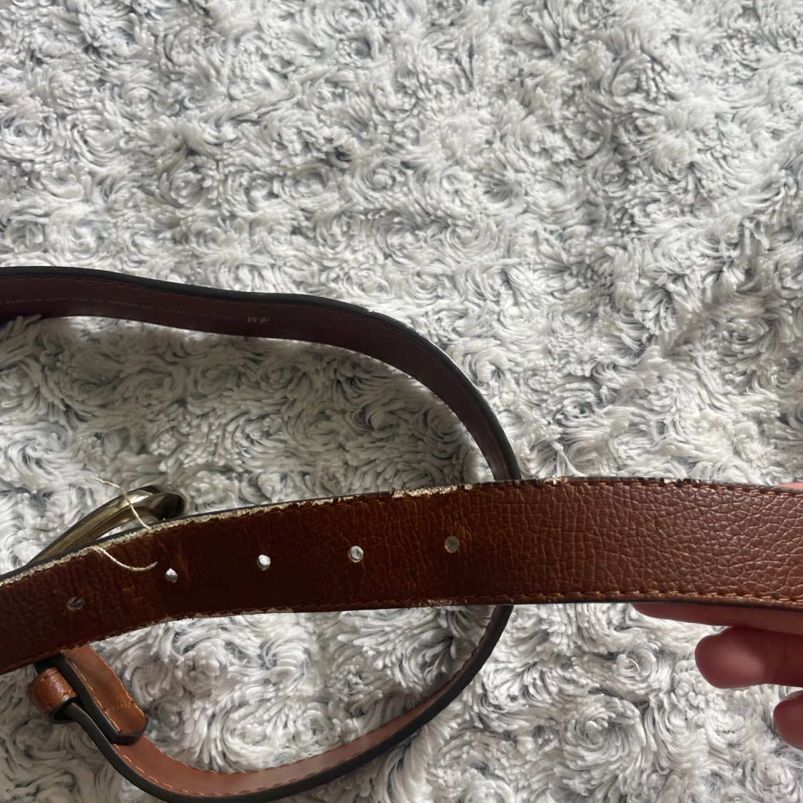 Brunt skärp med guldfärgat spänne - 2