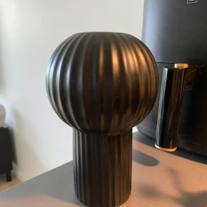 Vas  - en svart och räfflad vas utan defekter. 