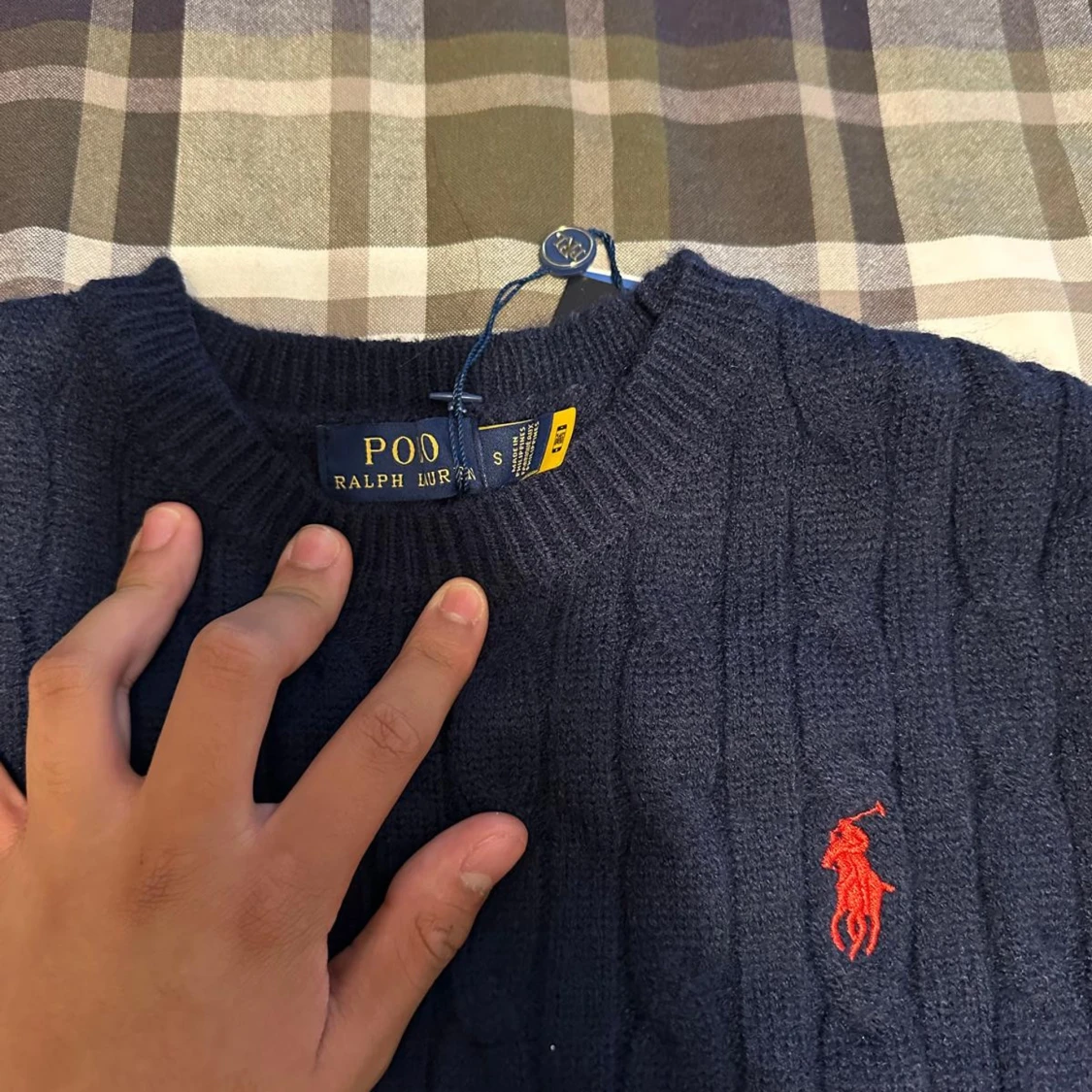 Mörkblå kabelstickad tröja Polo Ralph Lauren - 2