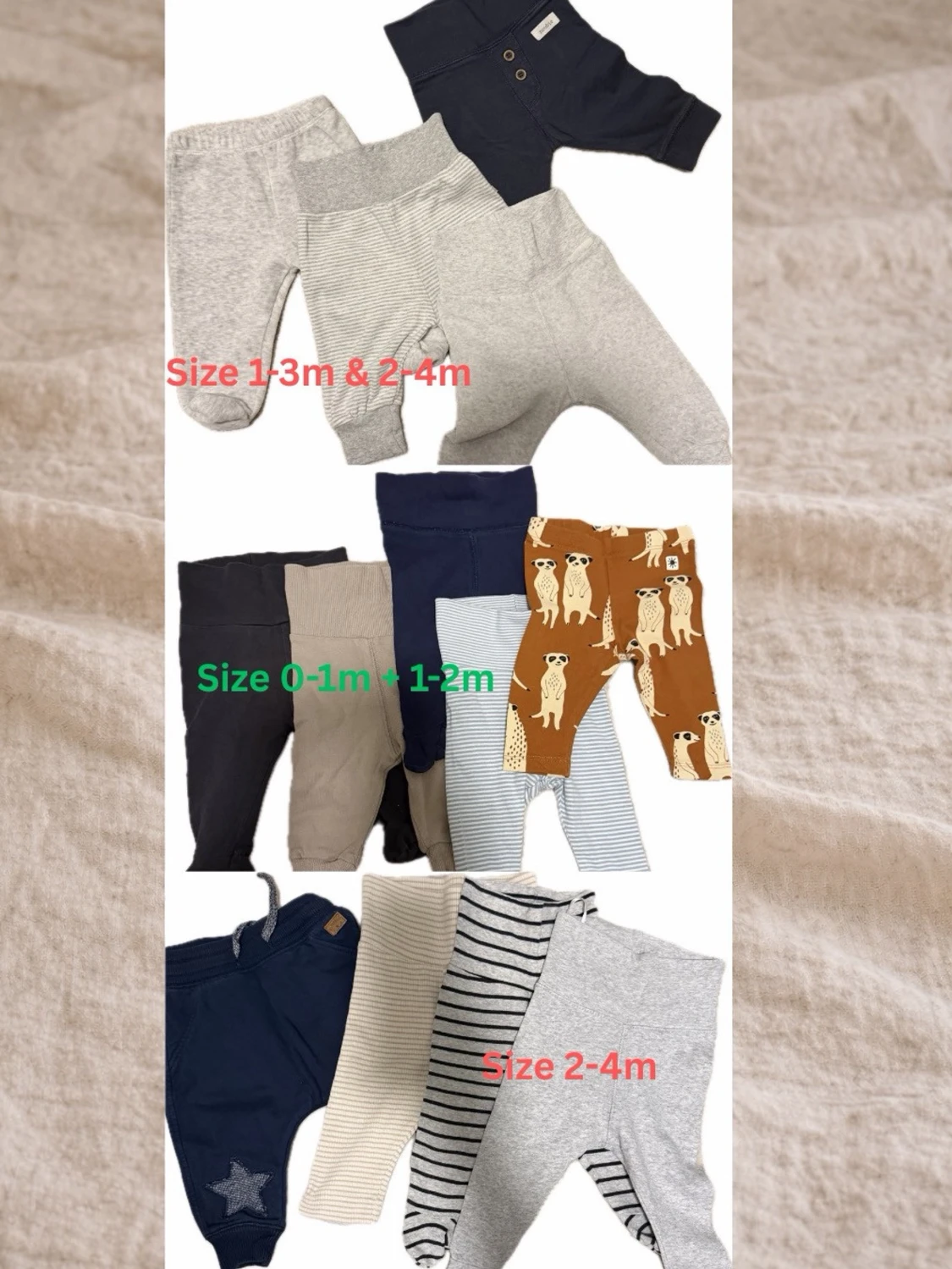 Mix av mjukisbyxor för baby