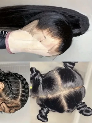 Full lace wig  - This Full Lace Wig features a lace base that covers the entire head, with each strand of hair individually hand-tied into the lace for a natural, scalp-like appearance. It allows for free parting anywhere on the wig and supports versatile styling, including ponytails, buns, and up-dos.