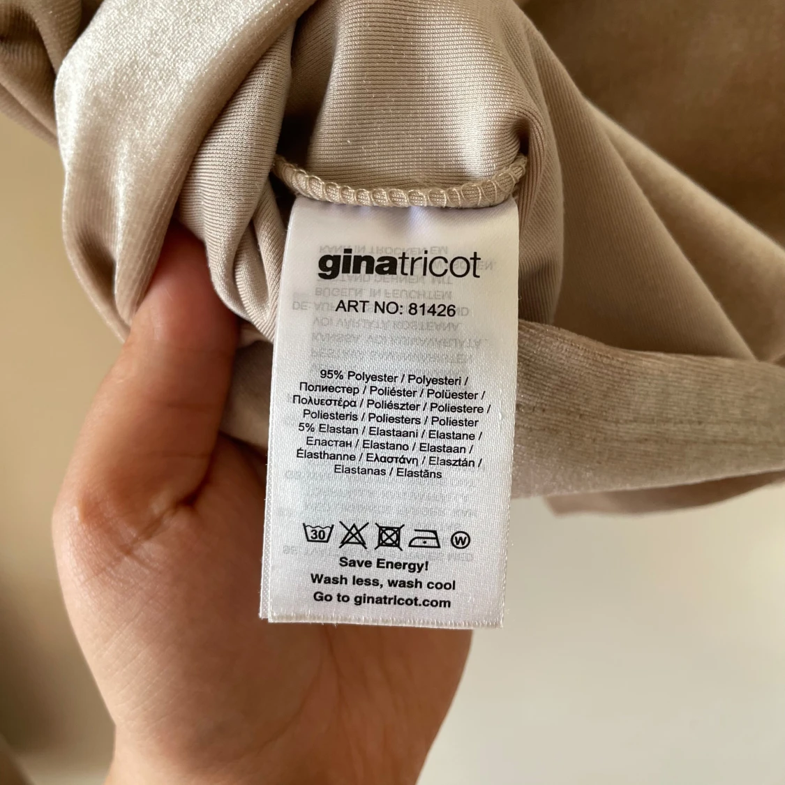 Beige sammets polotröja Gina Tricot - 4