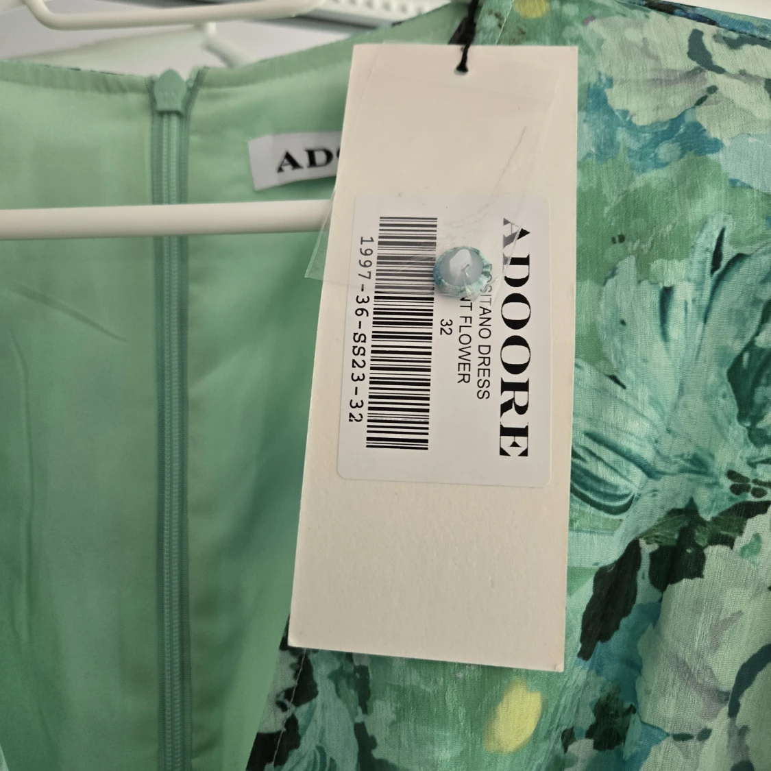 Mintgrön blommig långklänning Adoore 32 - 2