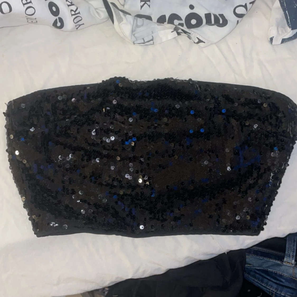 Svart paljett-tubtopp från SHEIN