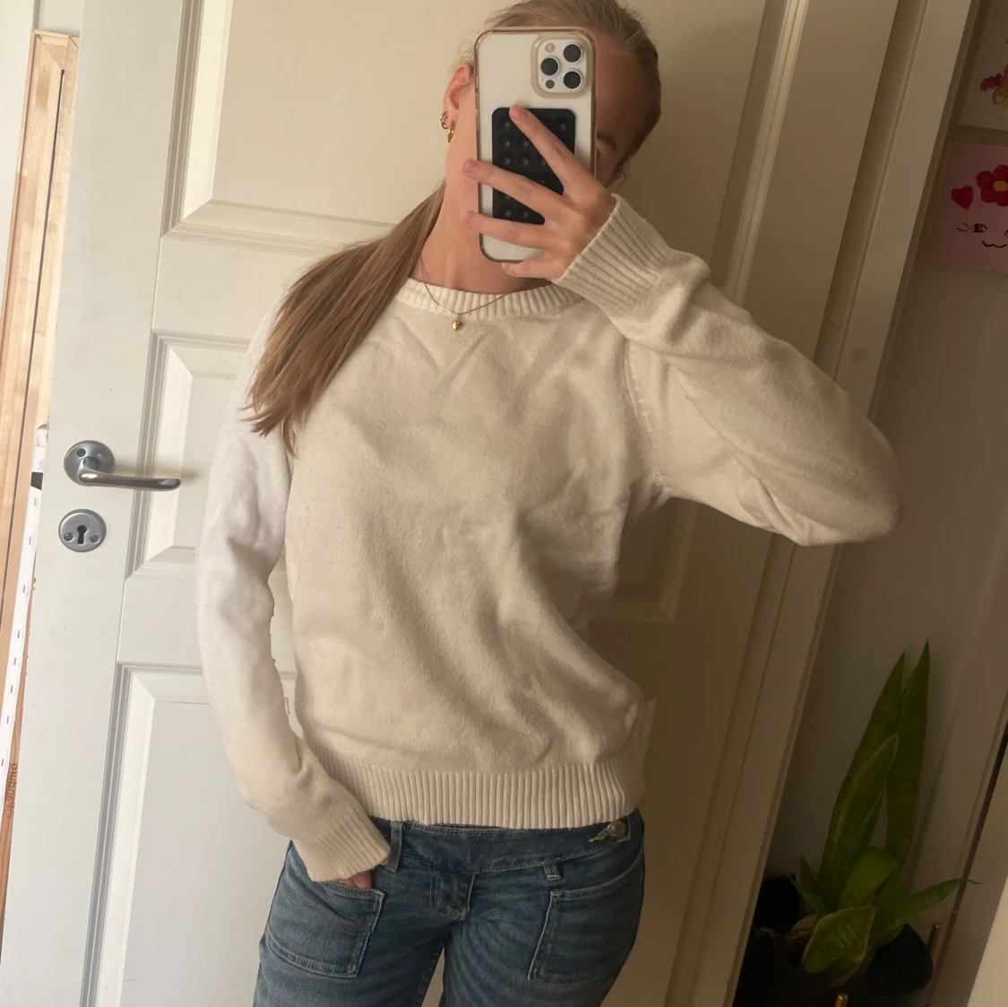 Vit stickad tröja från vila - 1