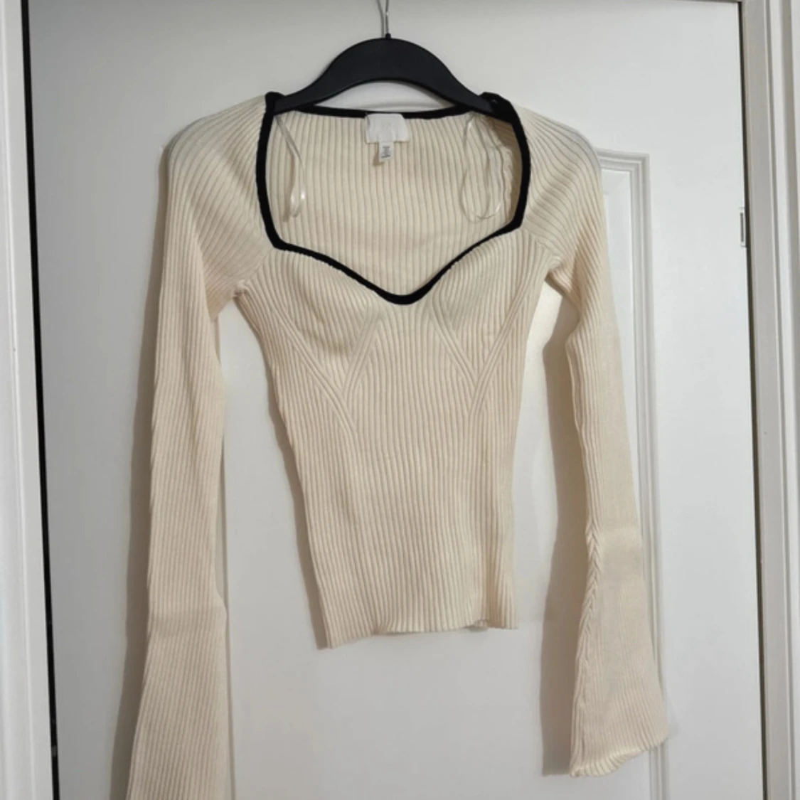 Ribbad långärmad topp från H&M