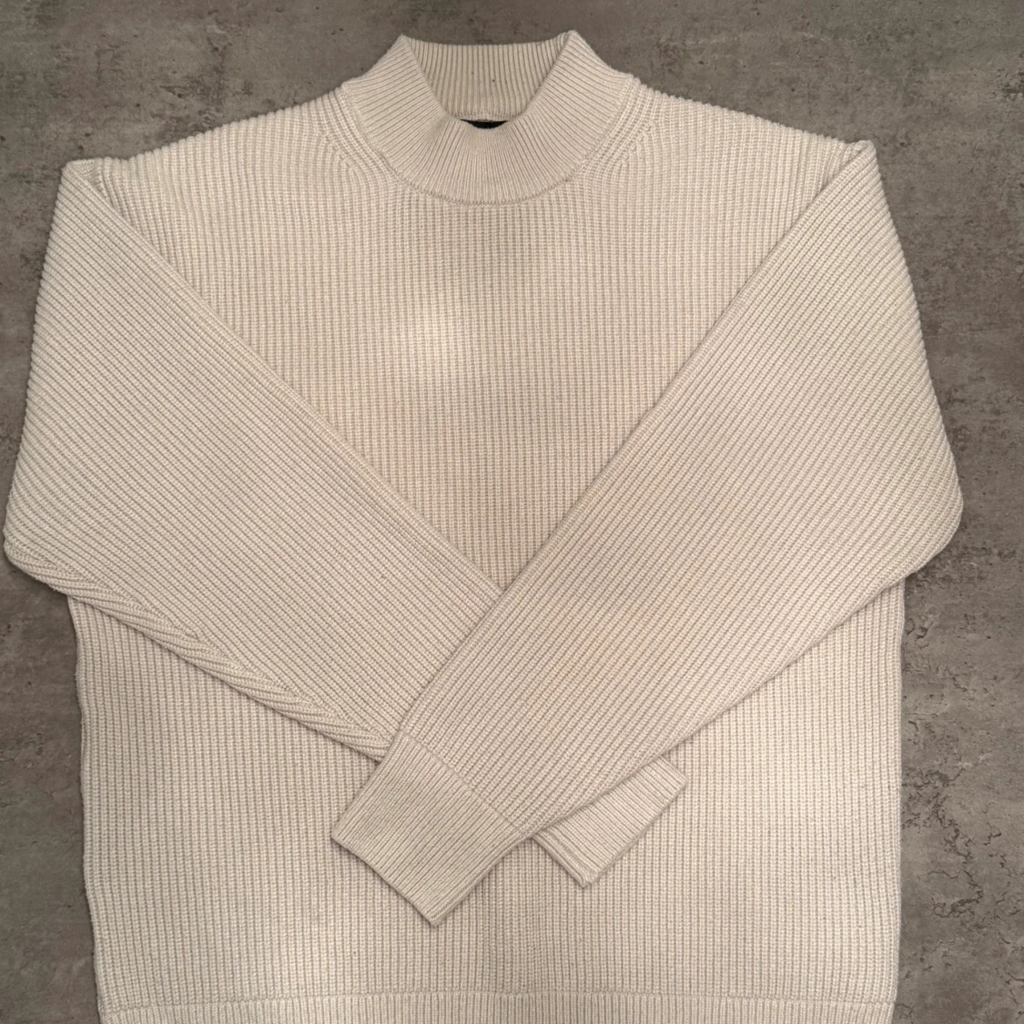 Vit ribbstickad tröja Pull&Bear S - 1