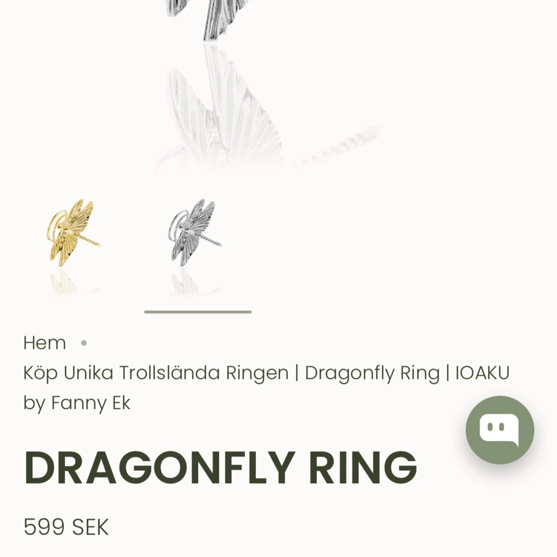 Stor silverring med trollslända - 4