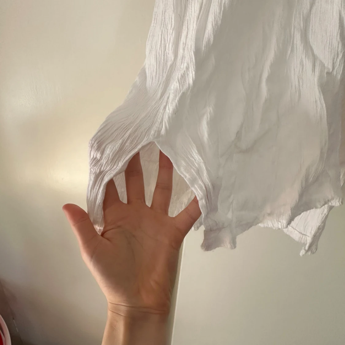 Vit klänning/morgonblus med spetsdetaljer - 3