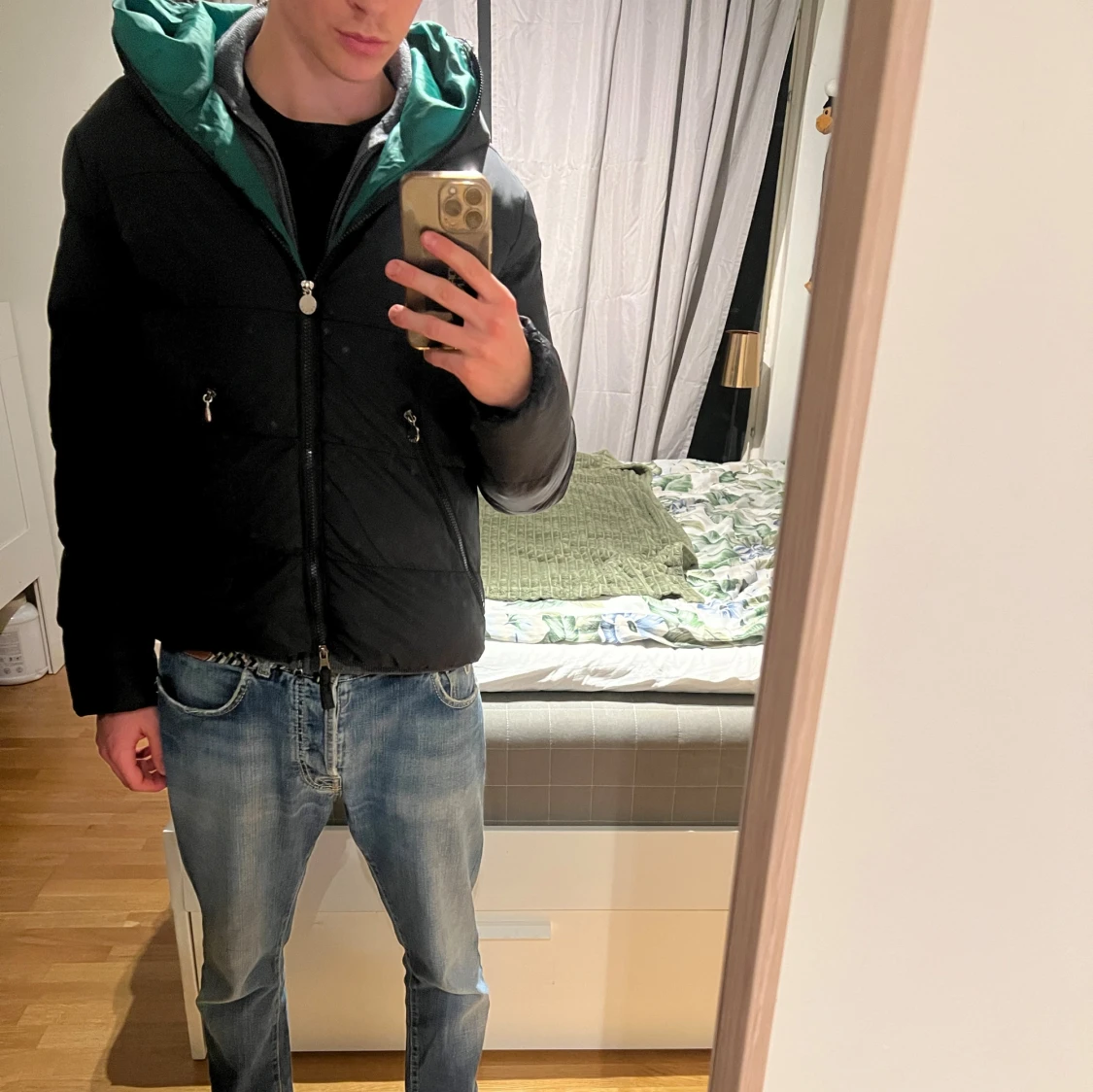 Svart Colmar pufferjacka med huva - 1