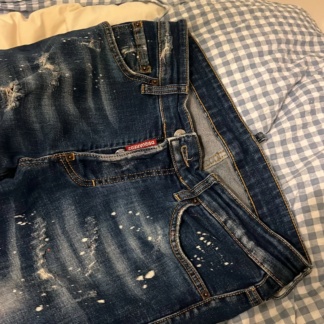 Dsquared2 blå distressed jeans - 1