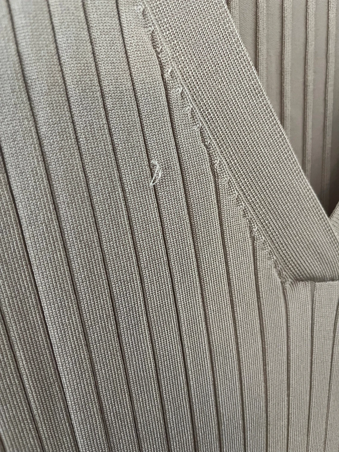 Beige ribbad långklänning H&M - 3