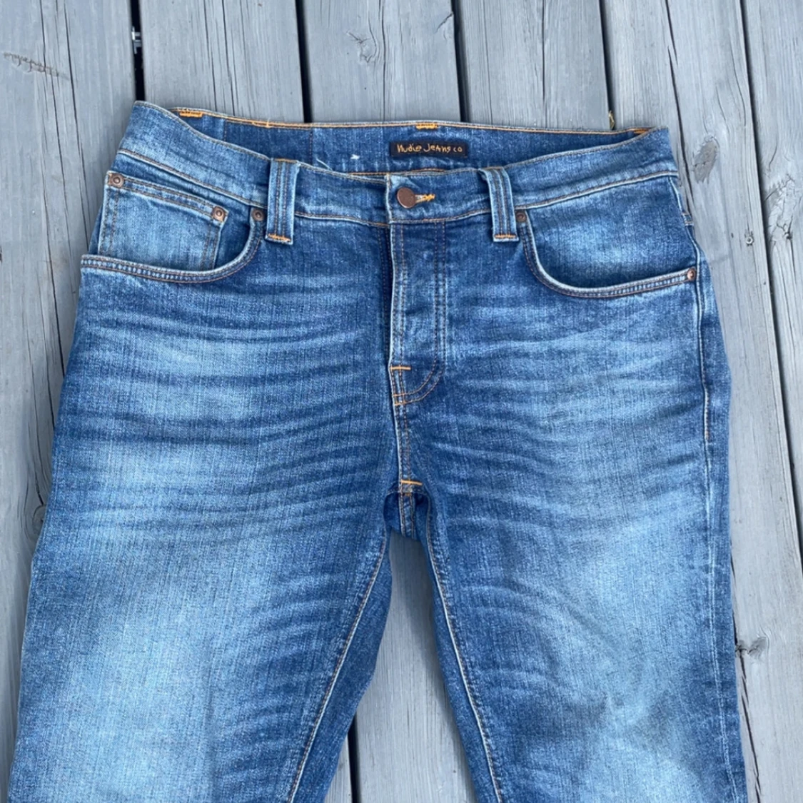 Blåa Nudie Grim Tim Jeans - 1