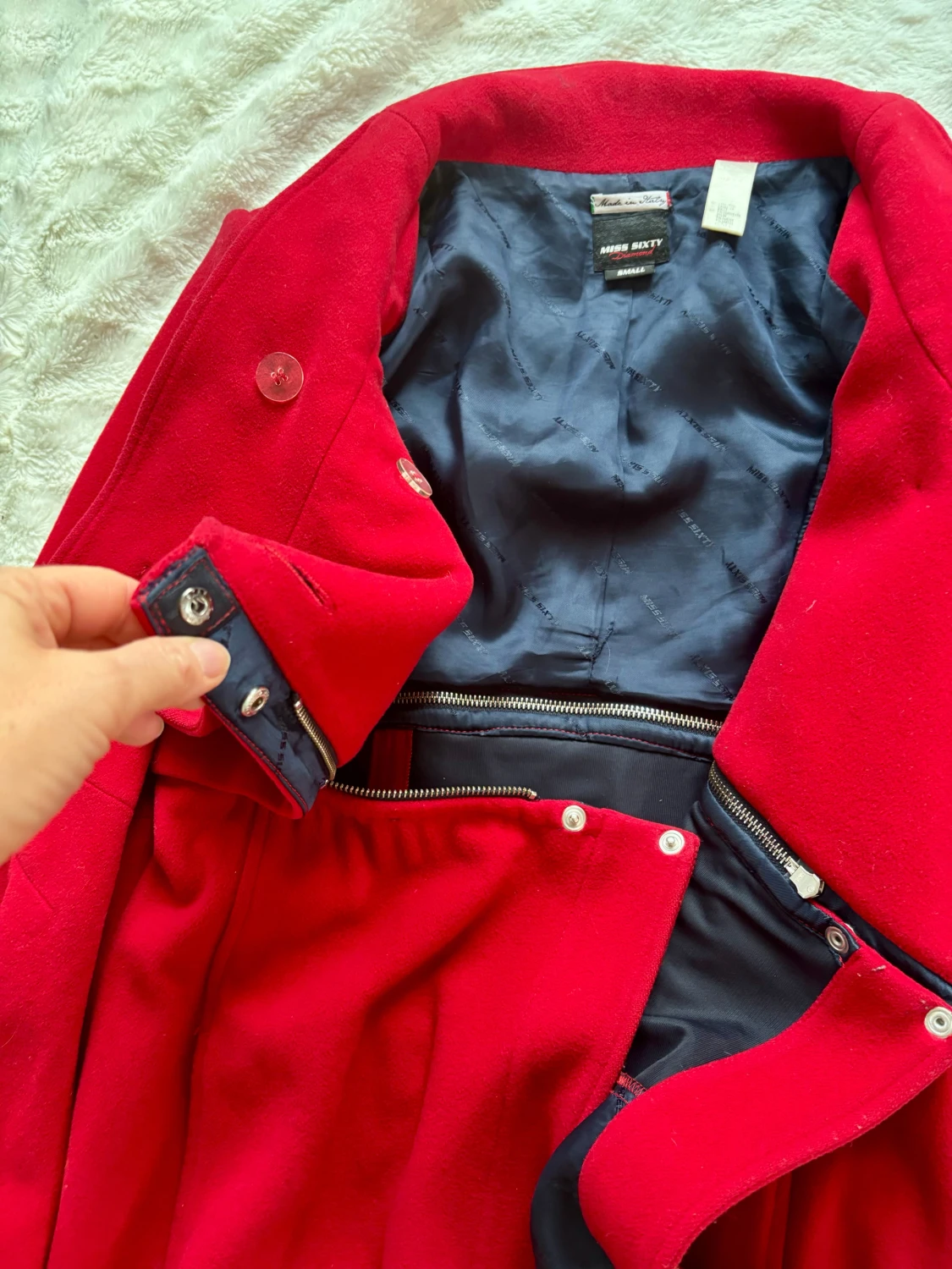 Röd kappa från Miss Sixty med puffärm - 3