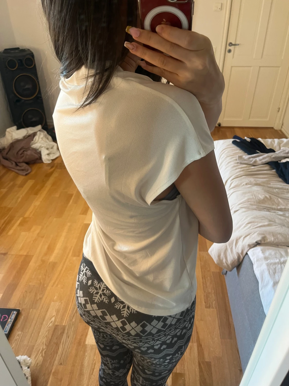 Vit v-ringad blus från H&M XS - 1