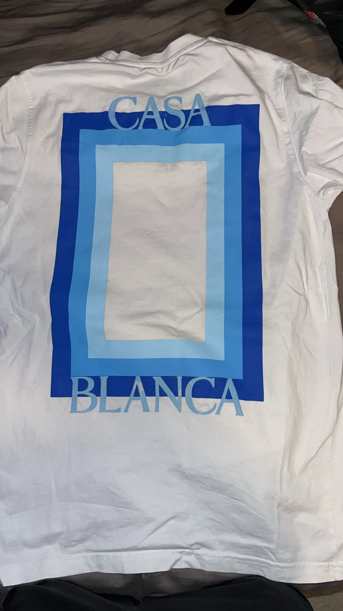 Vit Casa Blanca t-shirt med blå tryck - 1