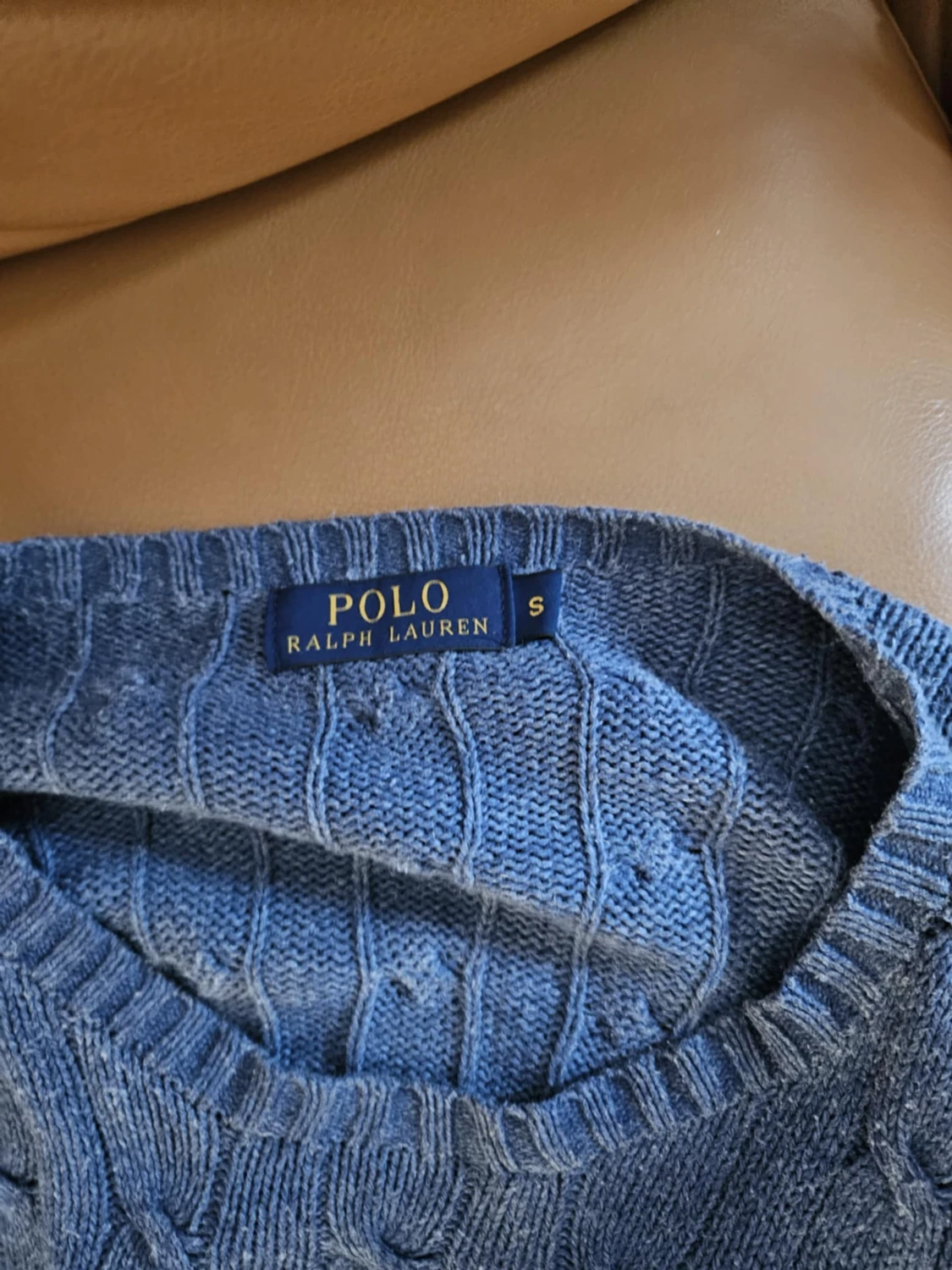 Blå kabelstickad tröja Polo Ralph Lauren - 2