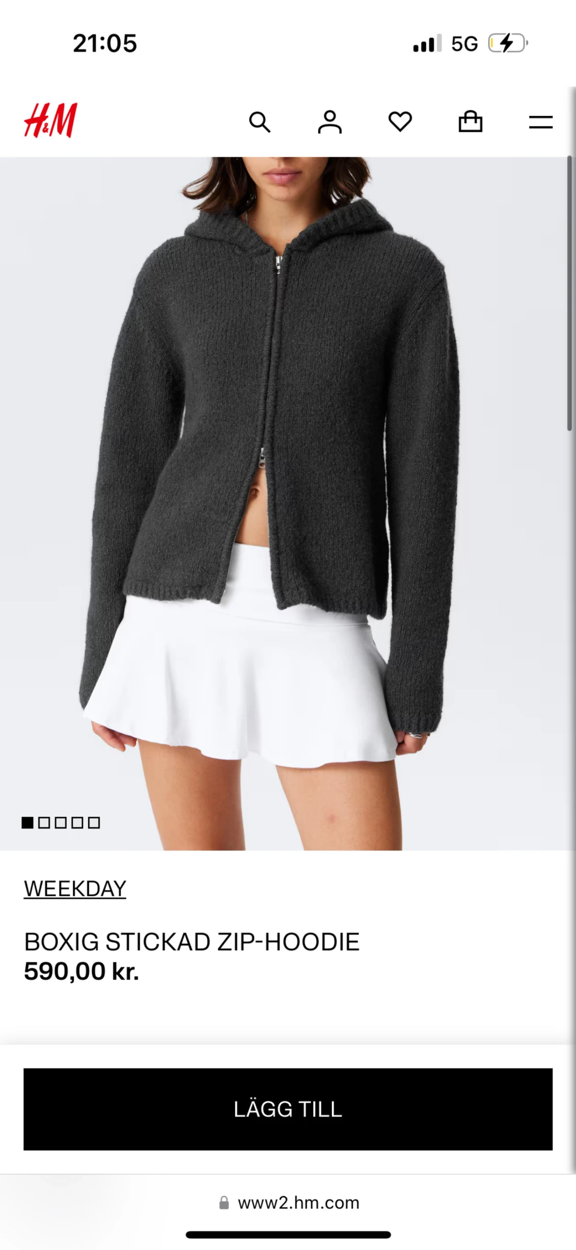 Boxig stickad zip-hoodie från Weekday - 1