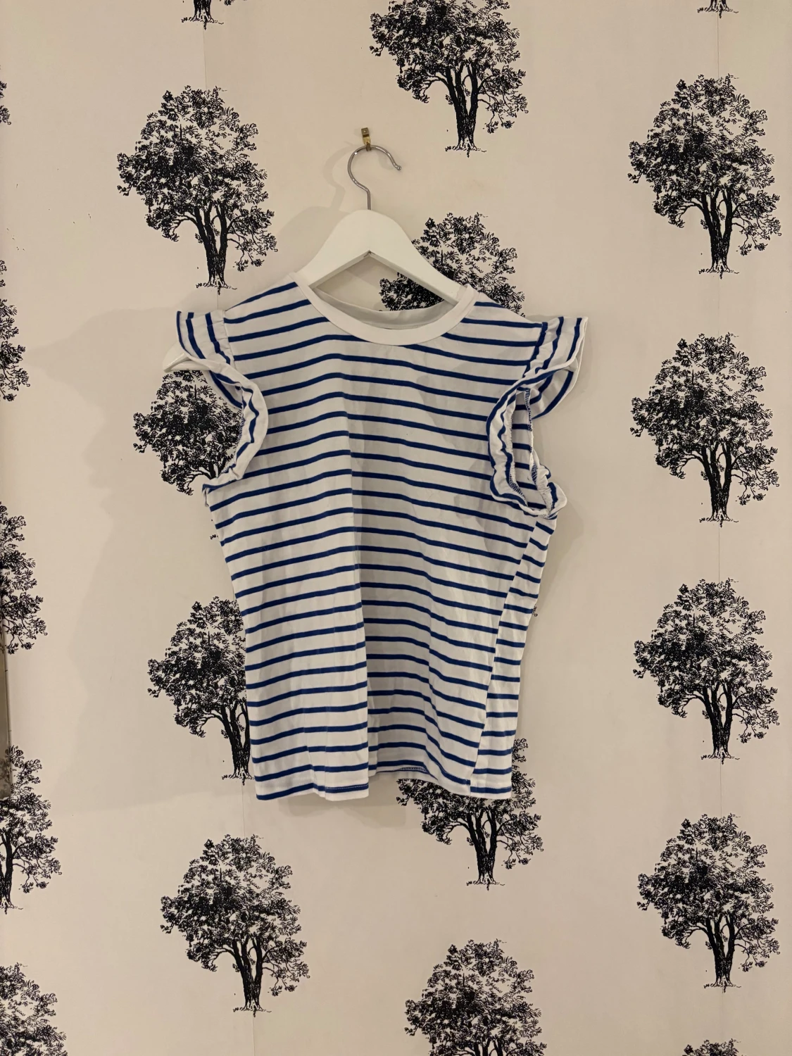 Randig vit och blå topp från SHEIN