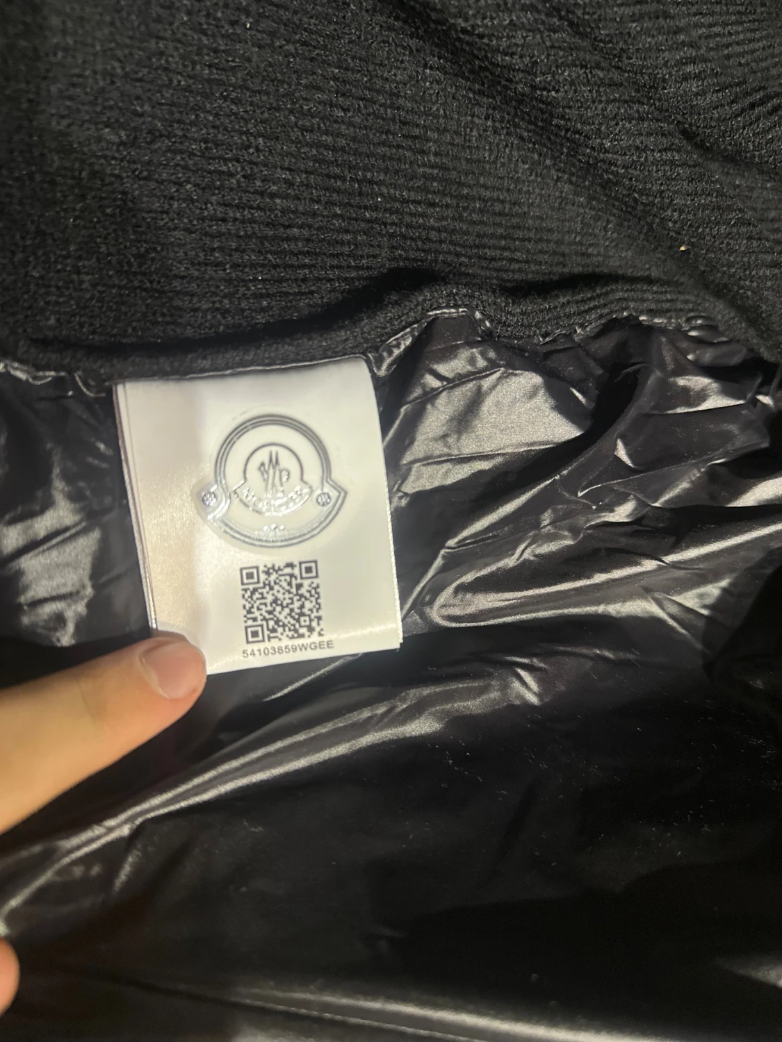 Svart Moncler pufferjacka med huva - 2