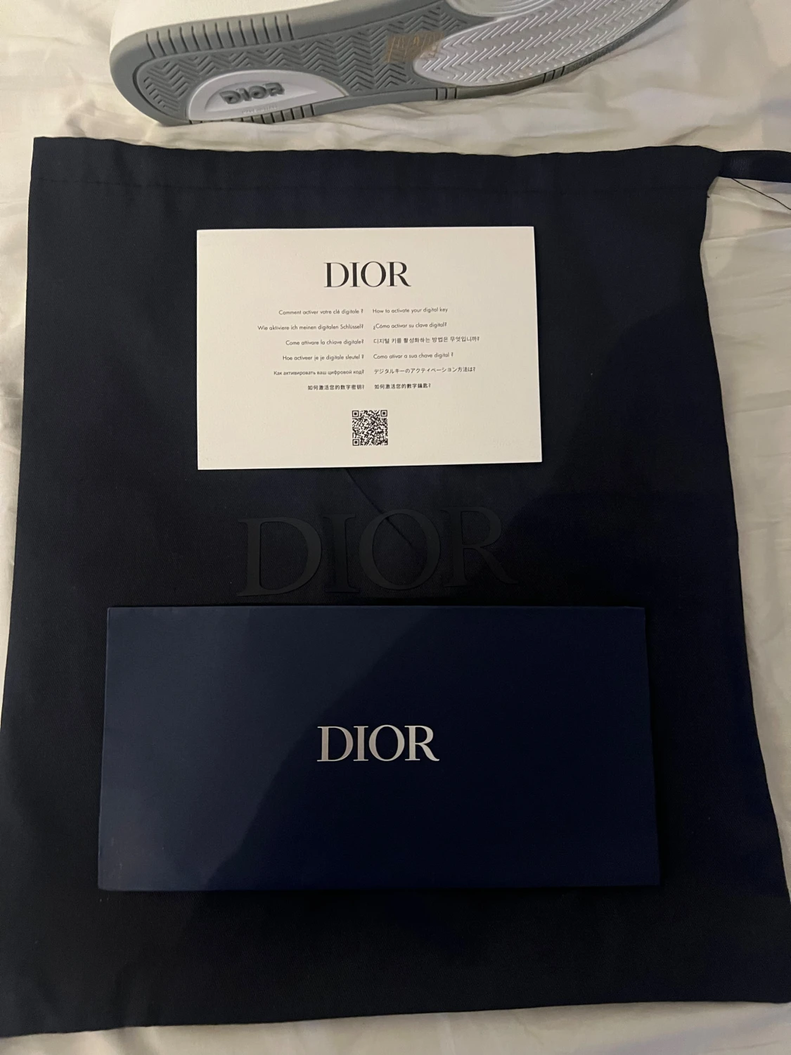 Dior sneakers blå och vit monogram - 4