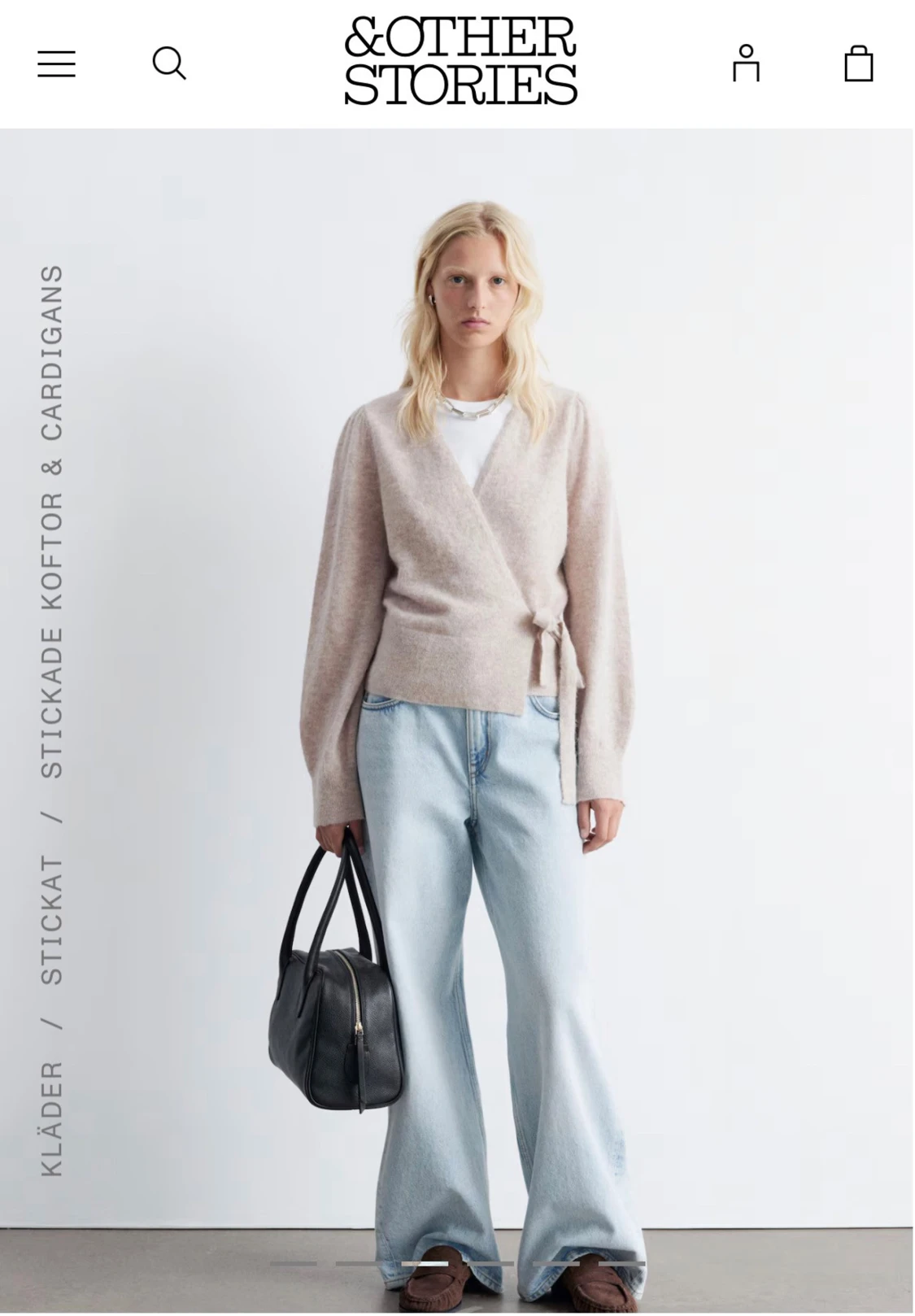 Beige omlott kofta från & Other Stories - 4