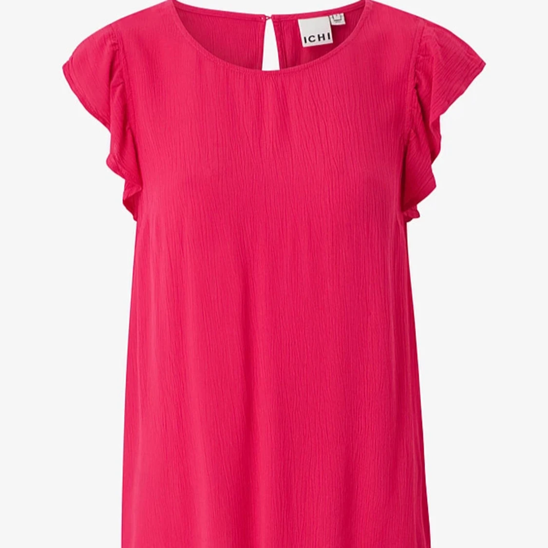 Rosa blus med volangärm från ICHI