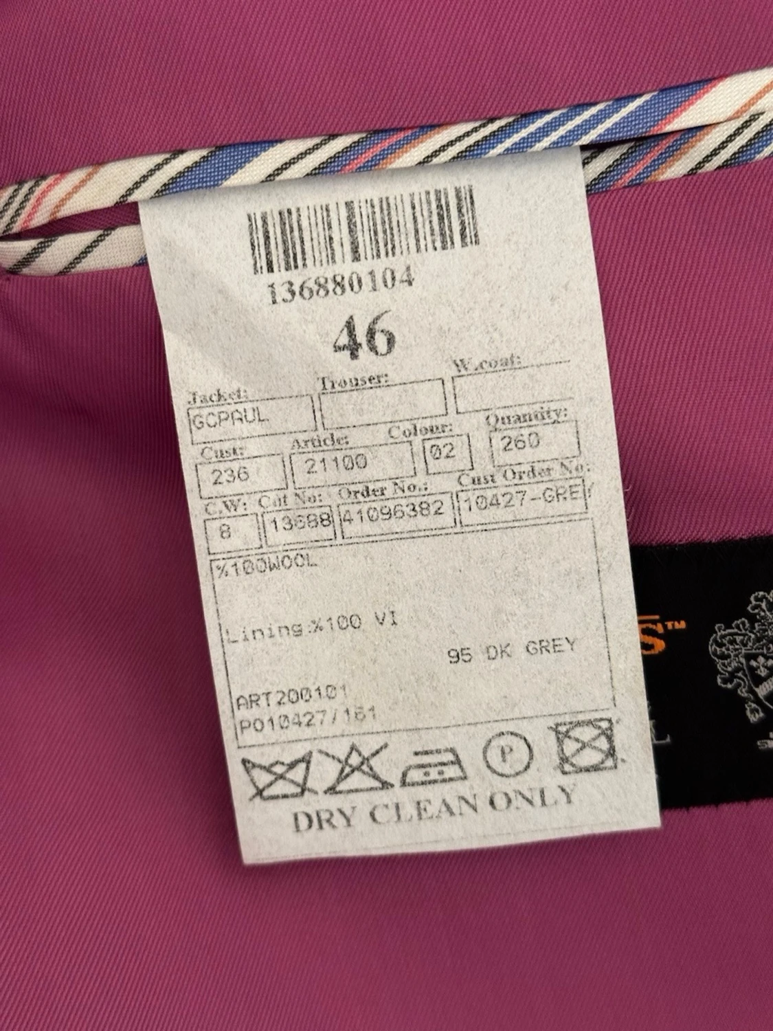 Morris mörkgrå ullkostym strl 46 - 3