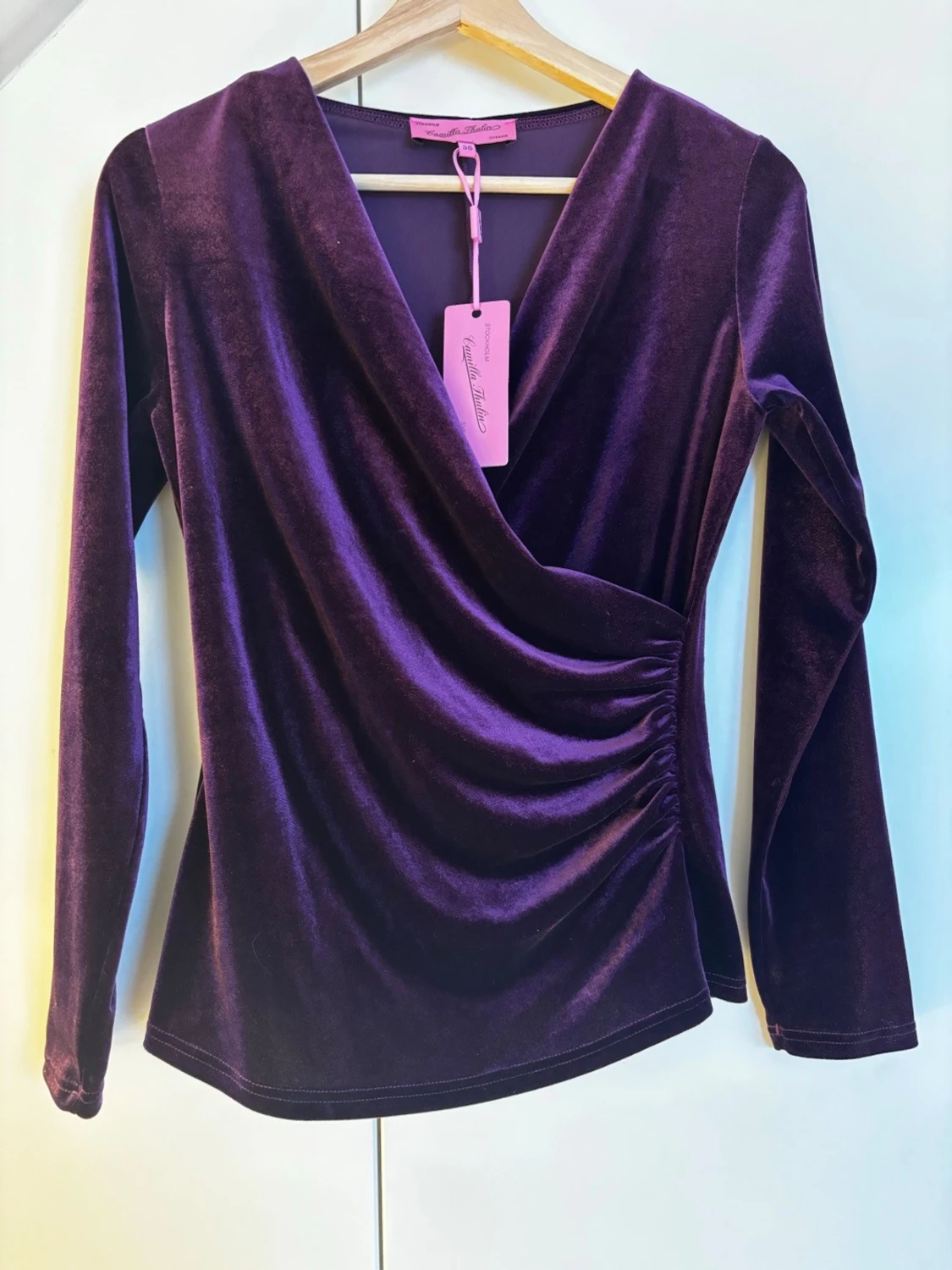 Nya oanvända lila sammetstop och kjol från Camilla Thulin storlek 38 - 1