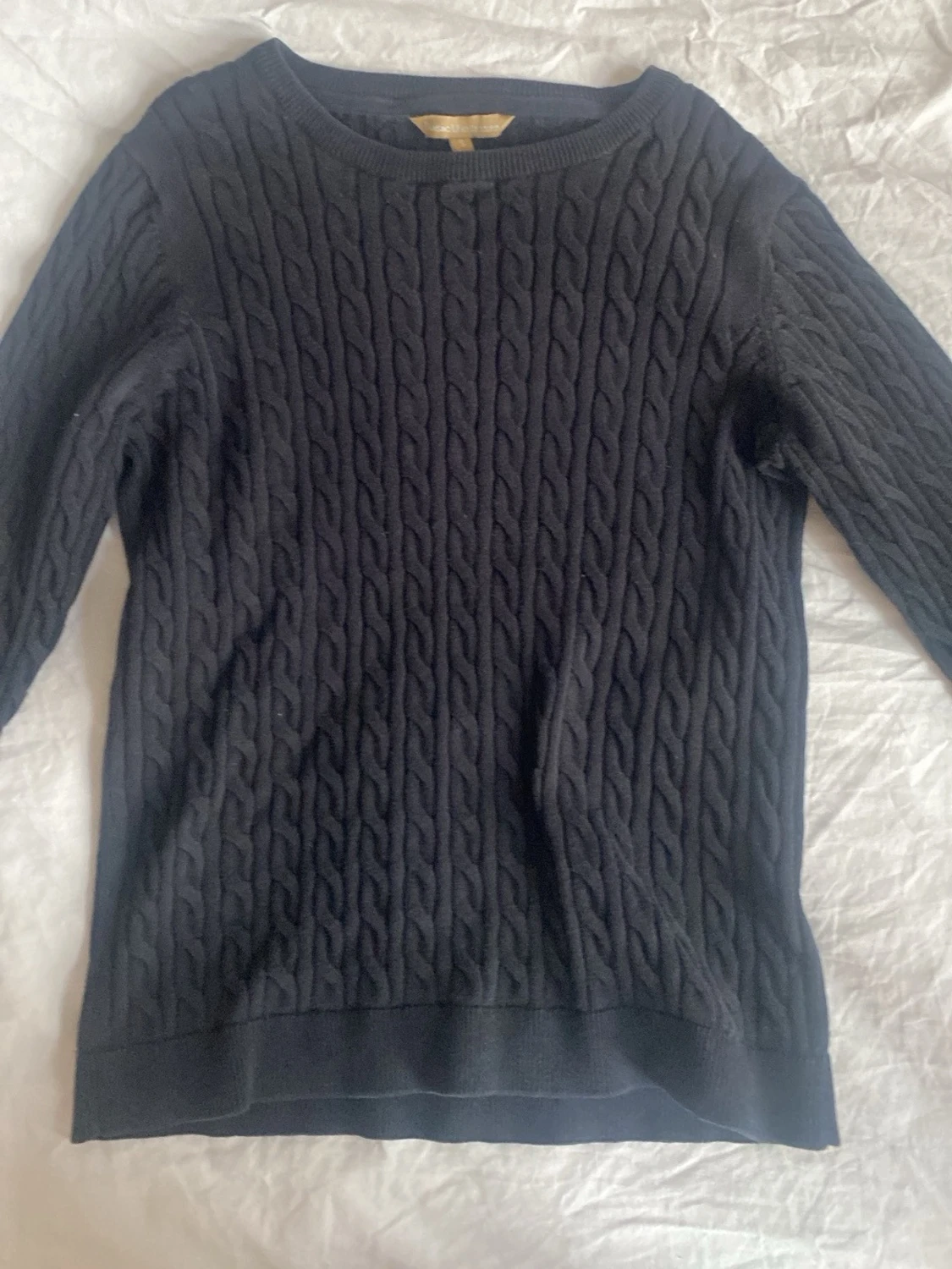 Svart kabelstickad tröja BasicU S