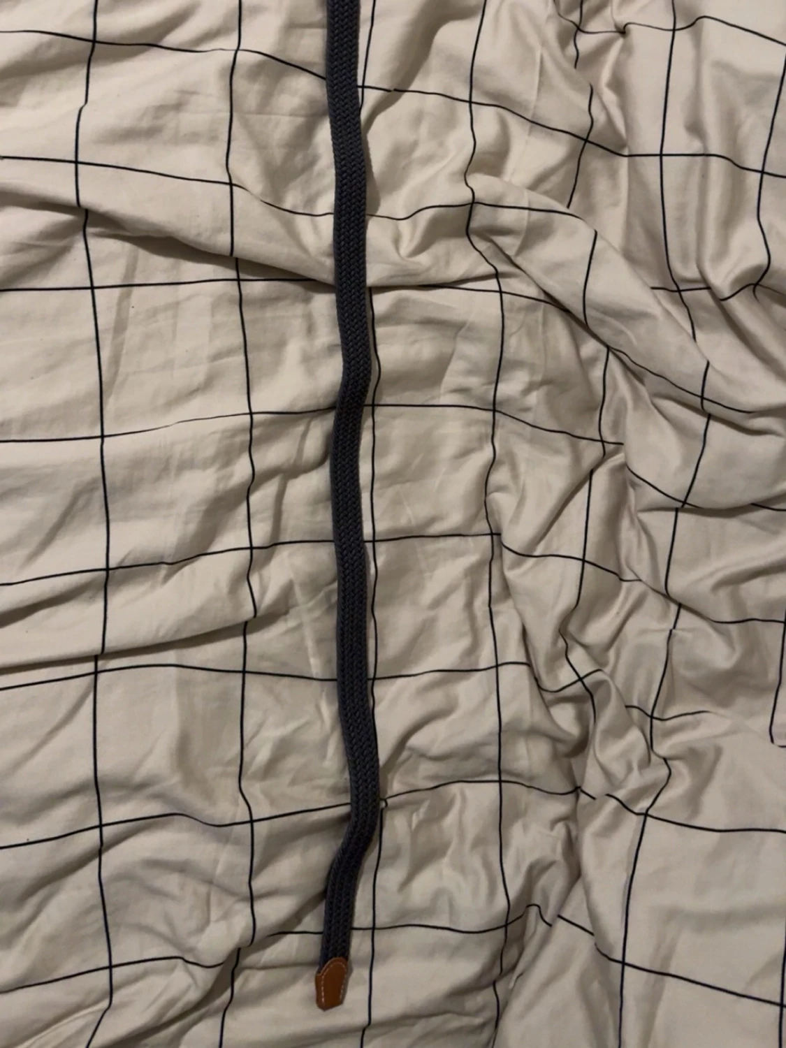 Mörkgrå flätad bälte med läder - 2