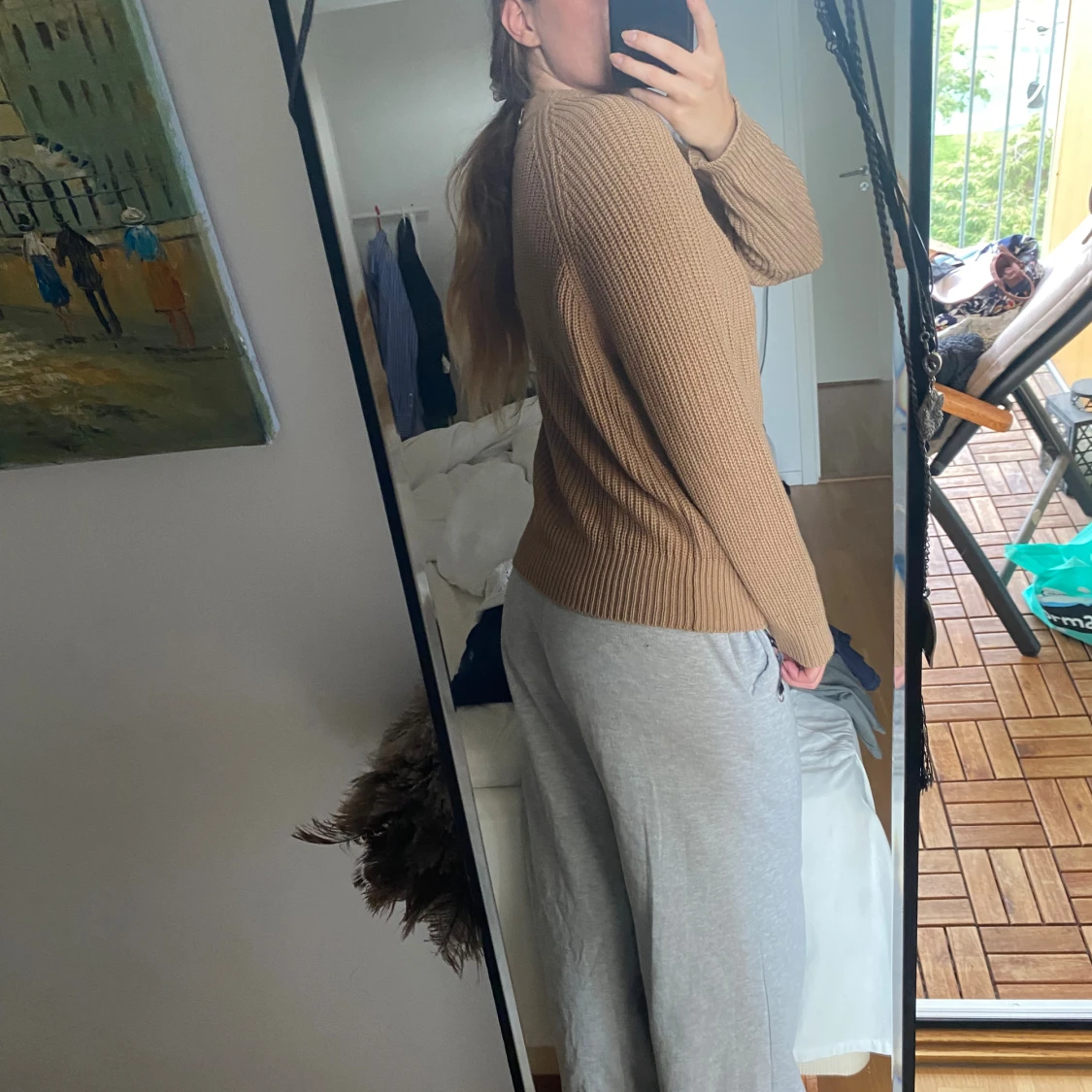 Beige stickad tröja Black Label M - 1