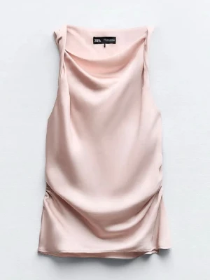 Rosa satin topp  - Rosa satin topp i storlek M! 
