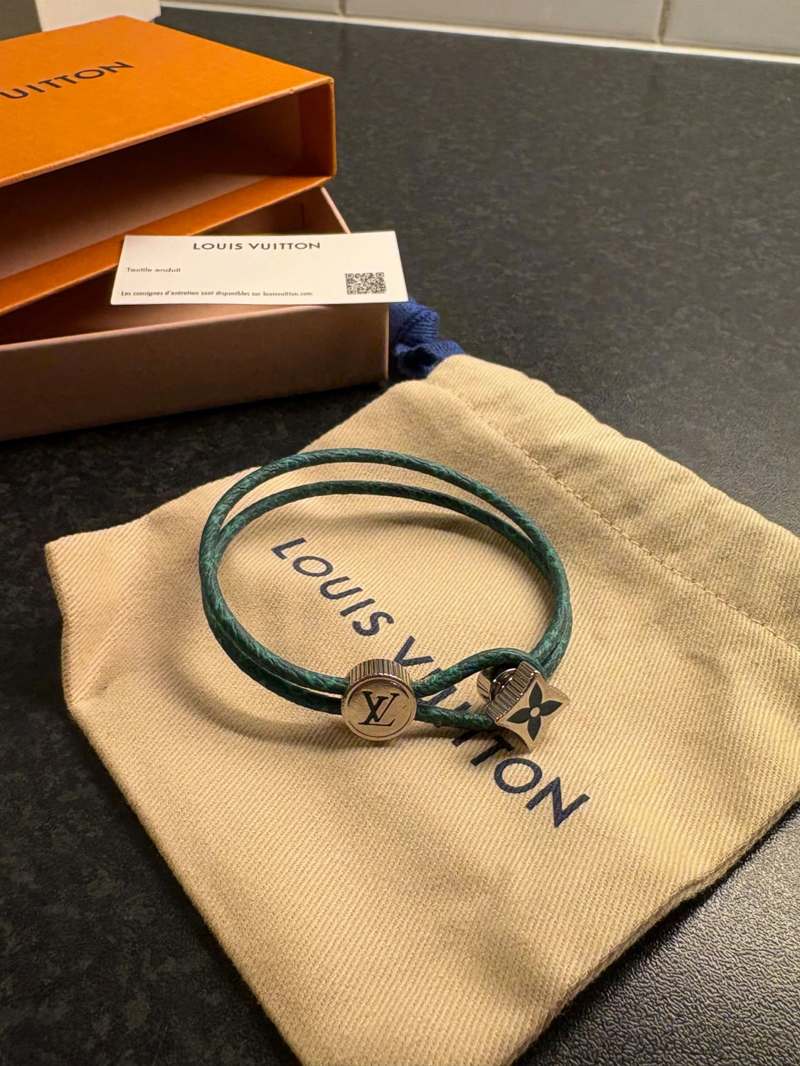 Louis Vuitton läderarmband Grön  - 1