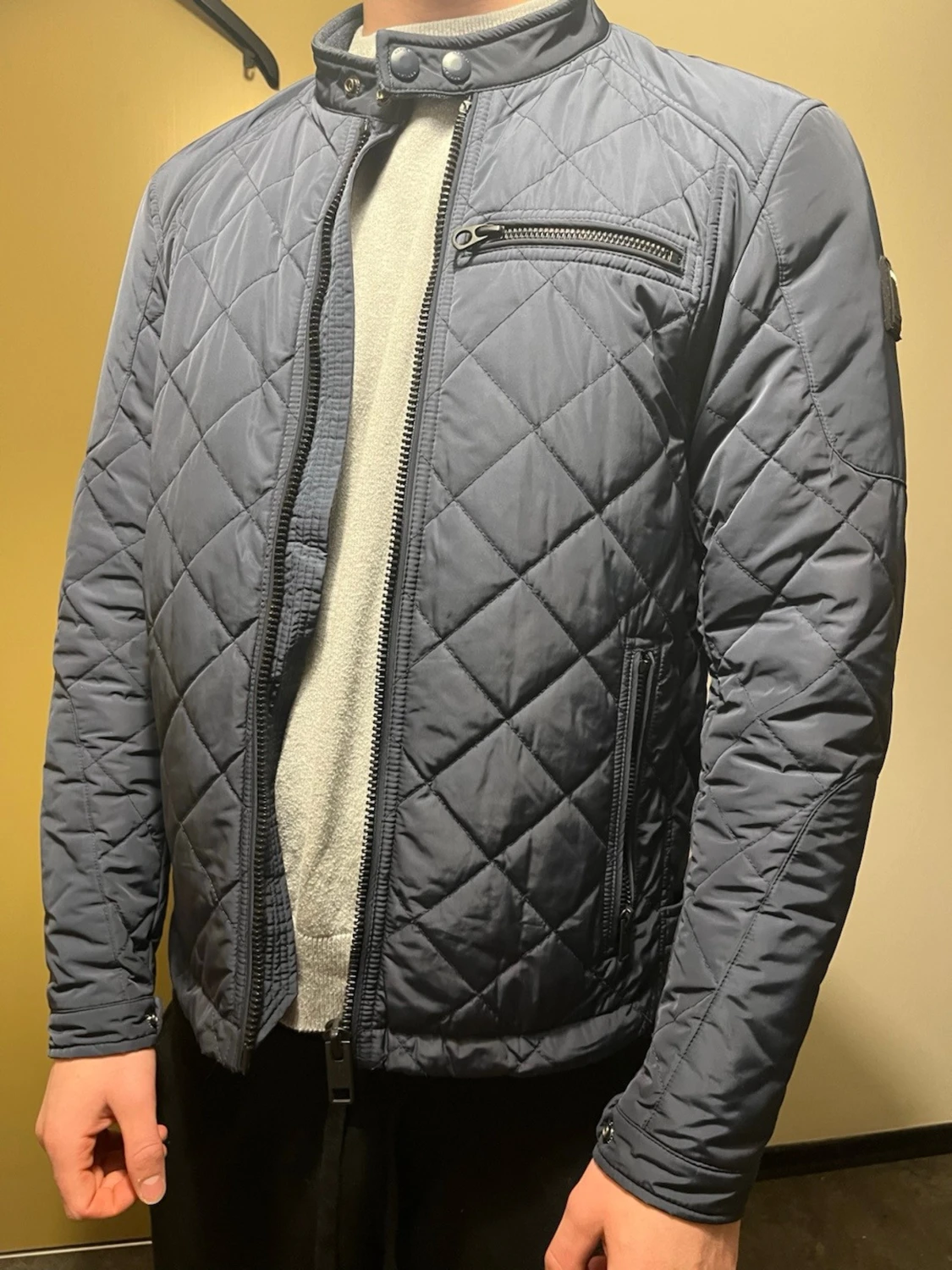 Mörkblå quiltad jacka från Replay