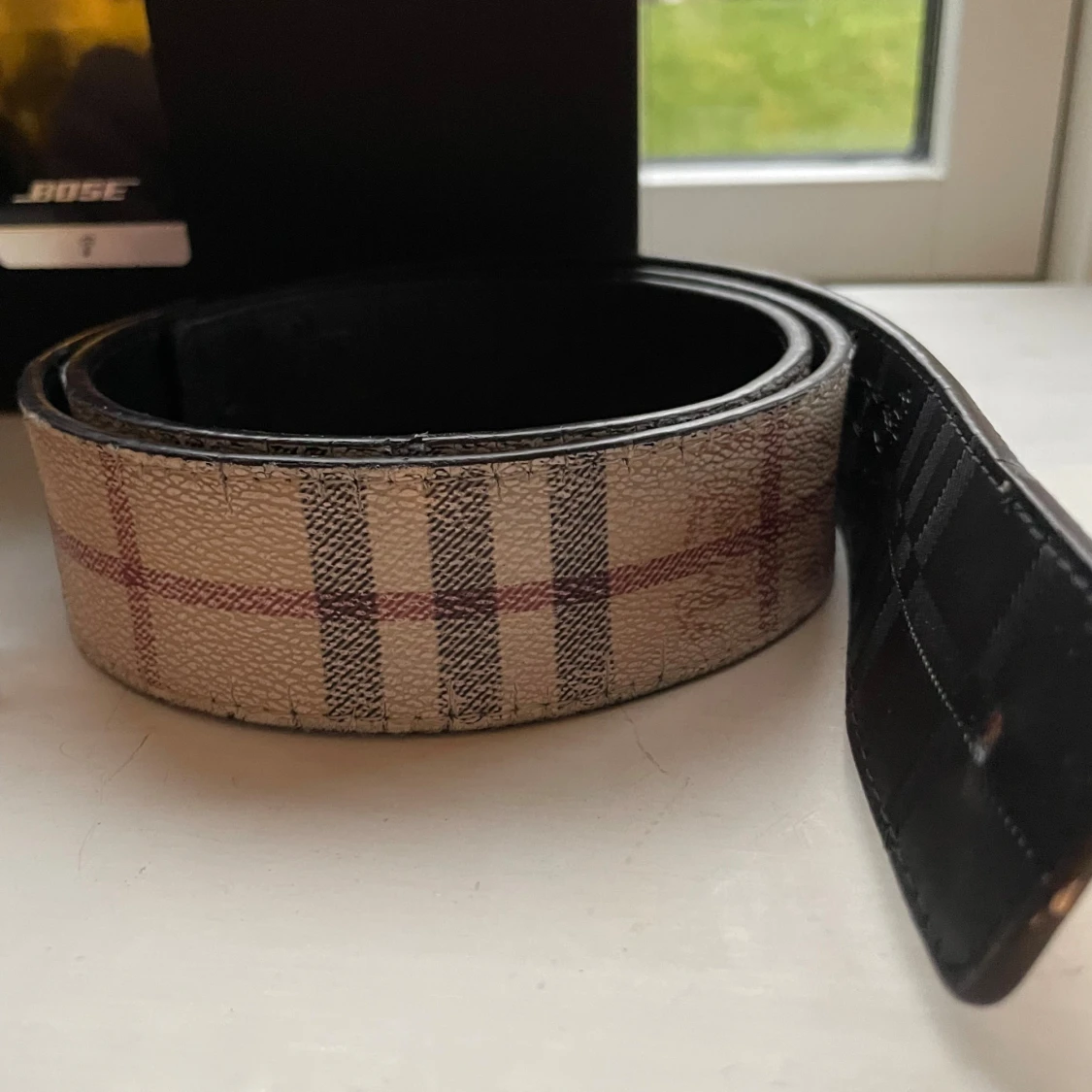Beige rutig skärp från Burberry - 1