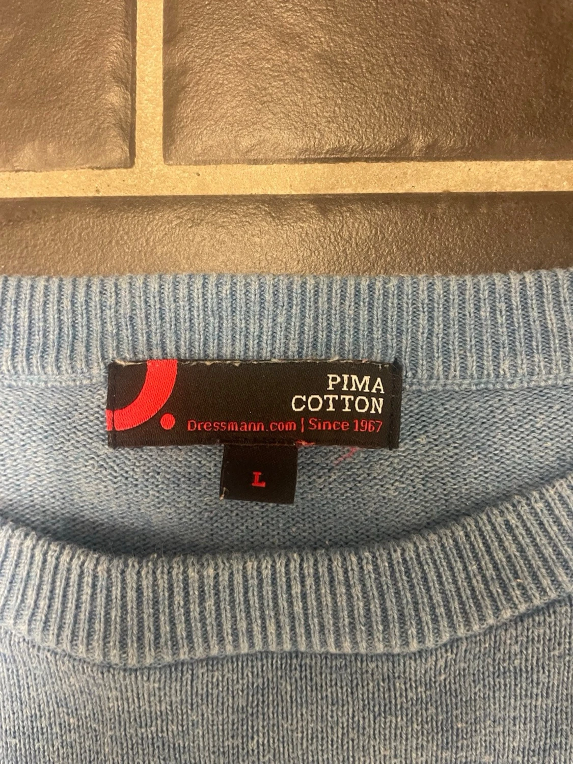 Ljusblå bomullströja från Dressmann - 1