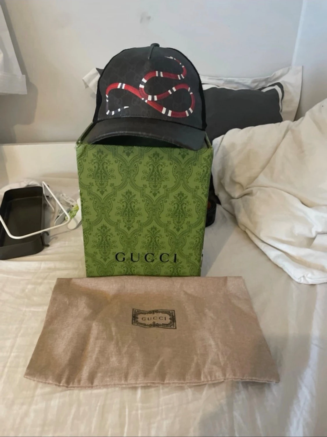 Gucci keps med orm och mesh - 6