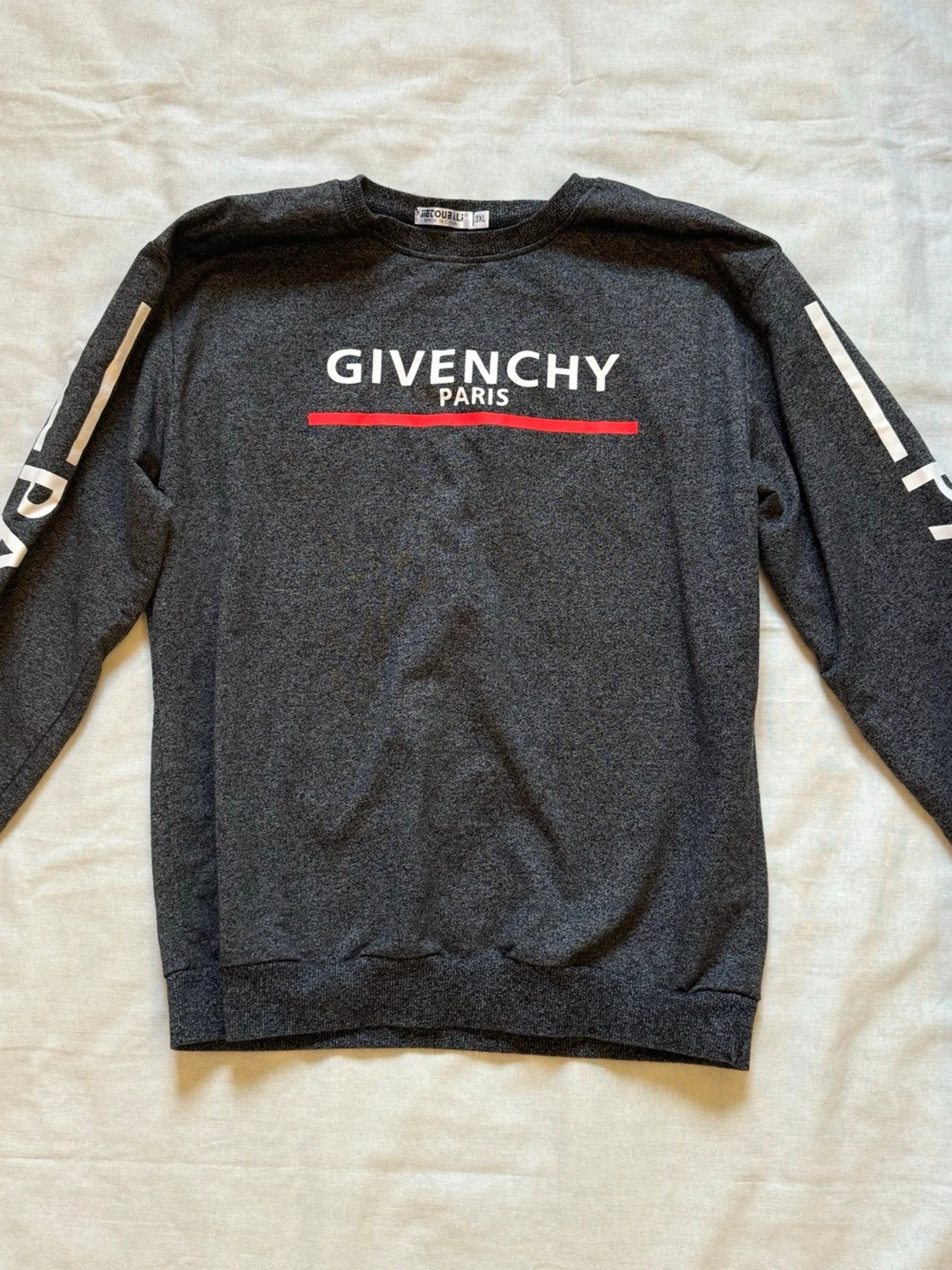 Mörkgrå oäkta Givenchy Paris sweatshirt - 1