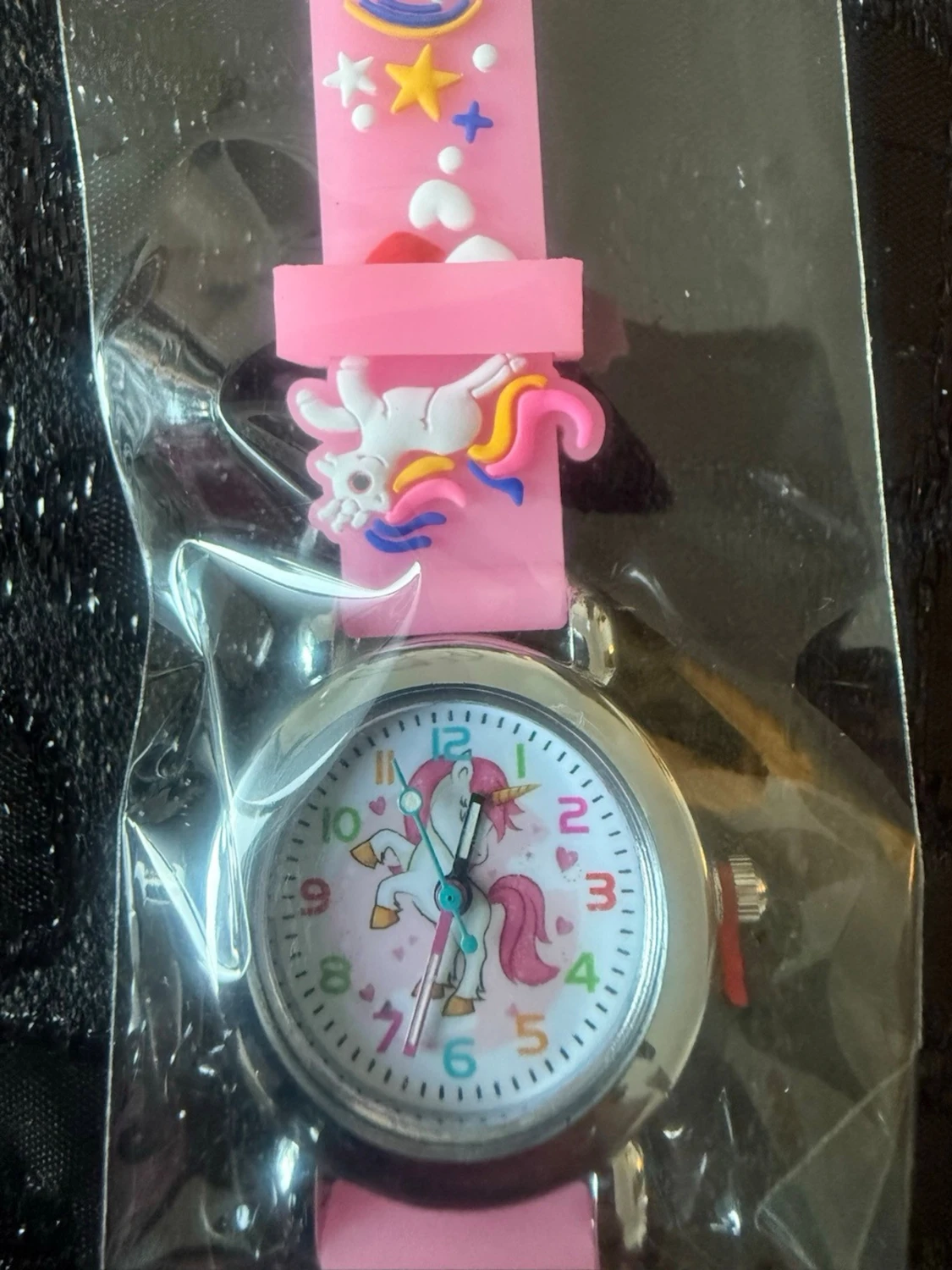 Rosa enhörningsklocka med stjärnor - 2